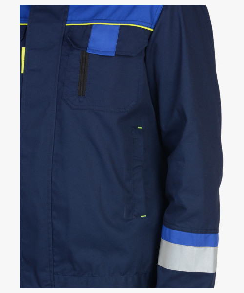 Костюм СИРИУС-БОСТОН куртка, п/к, темно-синий с васильковой и чер. отд.