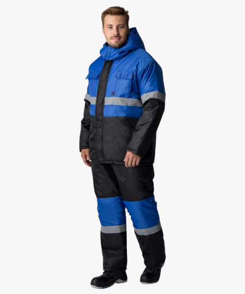 Костюм зимний Мегрес-2 СОП (тк.OxLine,90) п/к, васильковый/черный
