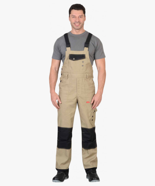 Костюм летний СИРИУС-ВЕСТ-ВОРК куртка кор., п/к бежевый с черным пл. 275 г/кв.м