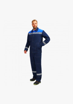 Костюм Лигор-2 СОП (тк. Саржа, 250 г/м2) полукомбинезон, тёмно-синий, васильковый