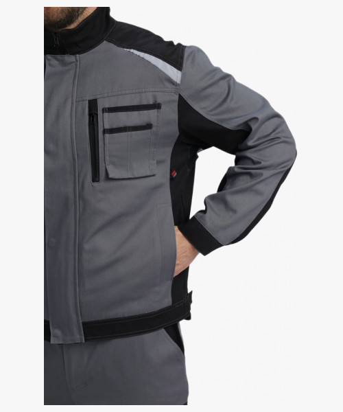 Куртка Милан NEW CH МВО (тк.Смесовая,270), т.серый/черный