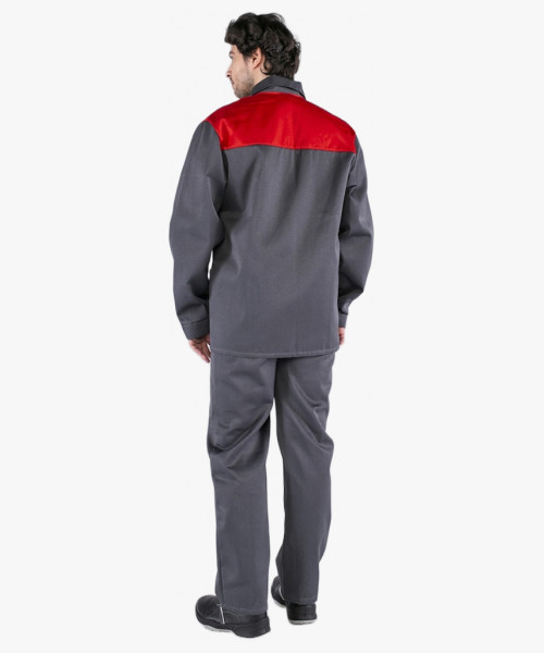 Костюм Стандарт (тк.Смесовая,210) брюки, т.серый/красный