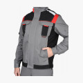 Куртка СИРИУС-СТАН ср-серая с черной и красной отделкой
