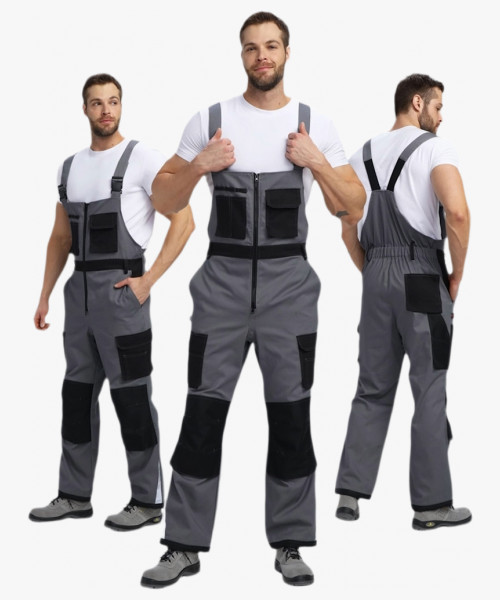 Полукомбинезон Милан NEW CH МВО (тк.Смесовая,270), т.серый/черный