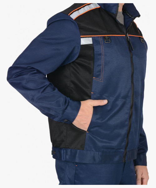 Костюм СИРИУС-ПРАКТИК-1 куртка, п/к т.синий с черным