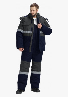 Костюм зимний Нордхард-2 СОП У. (тк.Смесовая,240) п/к, т.синий/серый