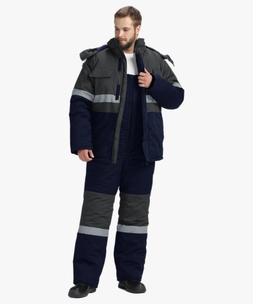 Костюм зимний Нордхард-2 СОП У. (тк.Смесовая,240) п/к, т.синий/серый