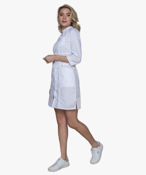 Халат женский Симпл-001 (тк.Смесовая,120) MedLine, белый