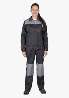 Костюм СИРИУС-ФАВОРИТ женский куртка, брюки  т.серый со св.серым