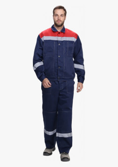 Костюм Лигор-1 СОП (тк.Смесовая,210) брюки РБ, т.синий/красный