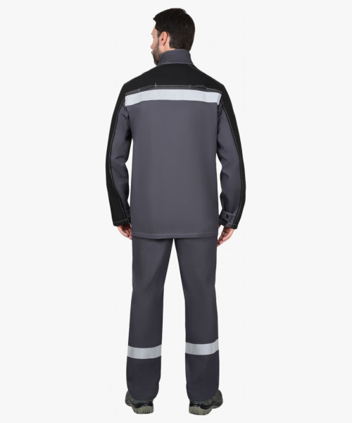 Костюм сварщика СИРИУС-ГЕРКУЛЕС летний, куртка, п/к т.серый с черным, СОП 50мм