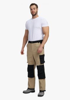 Брюки Милан CH (тк.Смесовая,260), бежевый/черный