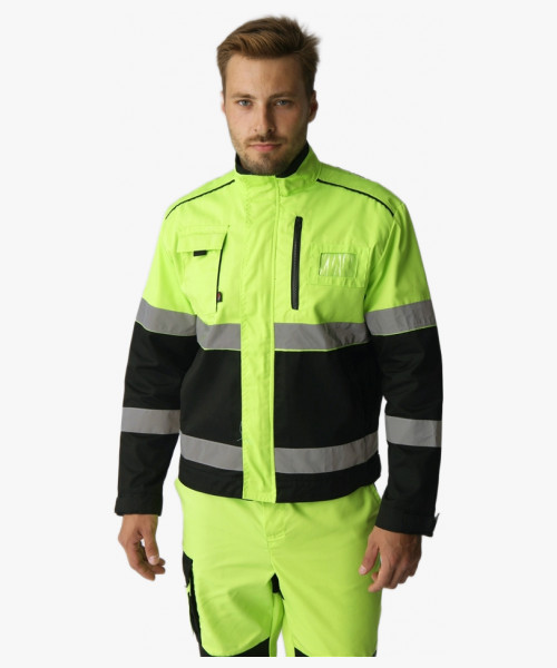 Куртка дорожник сигнальный (тк.Балтекс,210), лимонный/черный