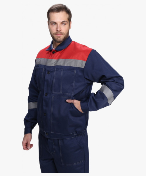 Костюм Лигор-1 СОП (тк.Смесовая,210) брюки РБ, т.синий/красный