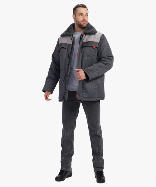 Куртка зимняя Фаворит MILL (тк.Смесовая,210), т.серый/серый