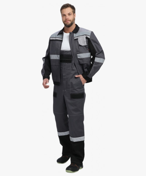 Костюм Виват-2 Премиум CH МВО (тк.Смесовая,240) п/к, т.серый/черный/св.серый