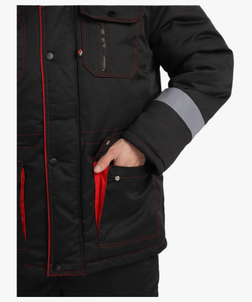 Костюм зимний Нейч-Премиум СОП К. (тк.Смесовая,240) п/к, черный/красный