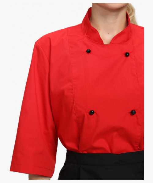 Костюм женский повара Шеф (тк.ТиСи), черный/красный