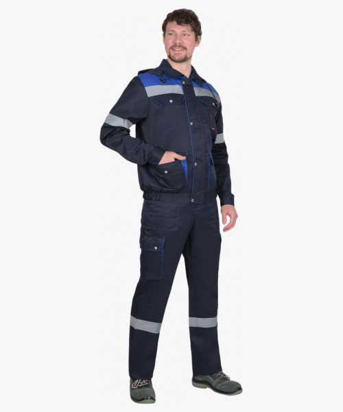 Костюм СИРИУС-ТИТАН куртка, п/к синий с васильковым и СОП