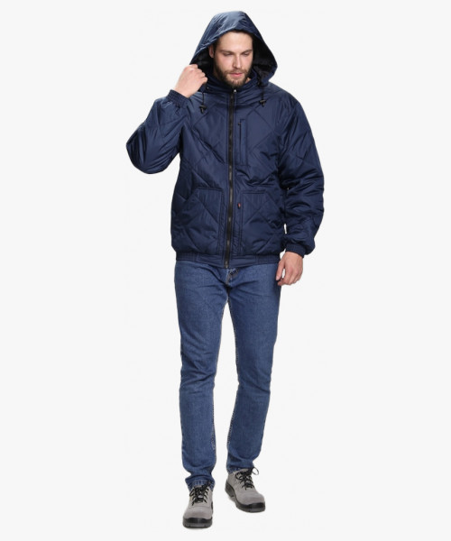 Куртка демисезонная Бомбер-Люкс (тк.Дюспо), т.синий