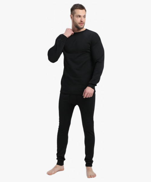 Белье трикотажное с начесом (тк.Трикотаж,205), черный