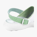 Сабо женские нат.кожа Комфорт ПВХ, белый/зеленый
