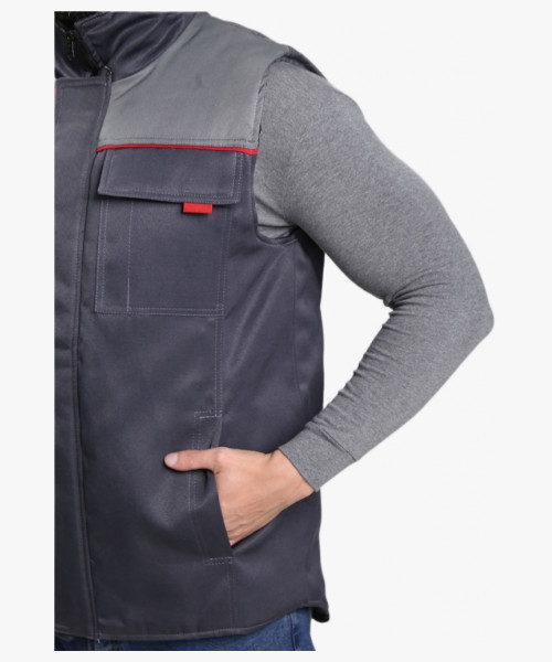 Жилет утепленный Флофт (тк.Смесовая,210), т.серый/серый