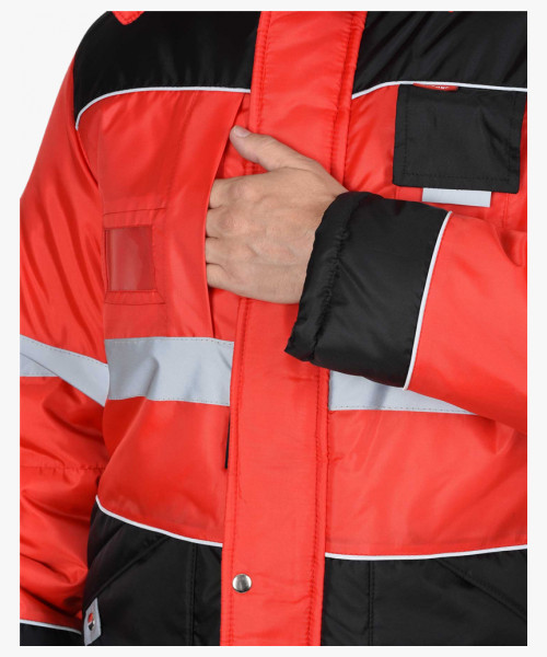 Костюм СИРИУС-НОРД ДВ куртка, п/к, черный с красным и СОП