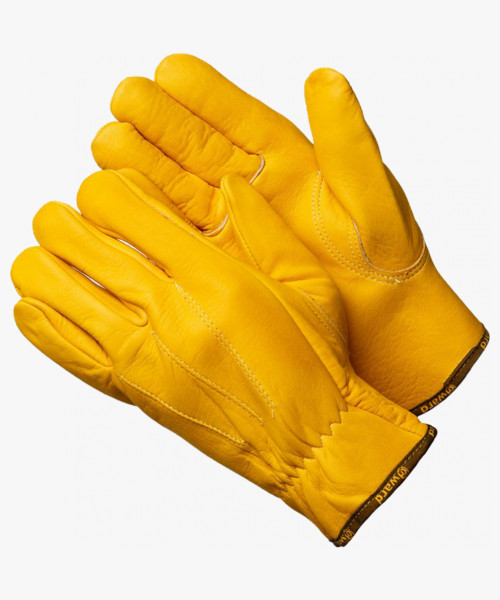 Force GOLD Перчатки цельнокожаные желтого цвета