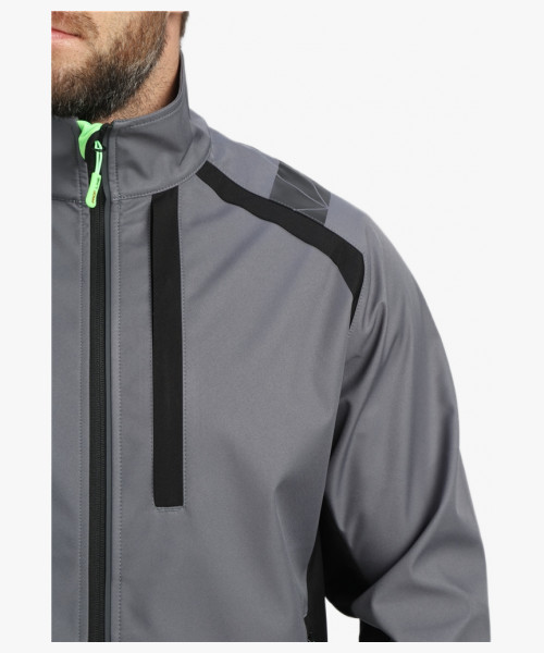 Куртка ProfLineLeader (тк.Софтшел), серый/черный