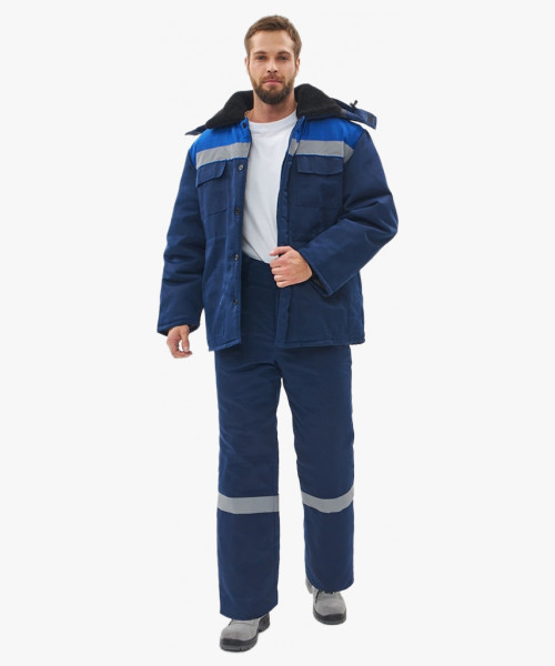 Костюм зимний Легион-К (тк.Смесовая,210) брюки, т.синий/васильковый