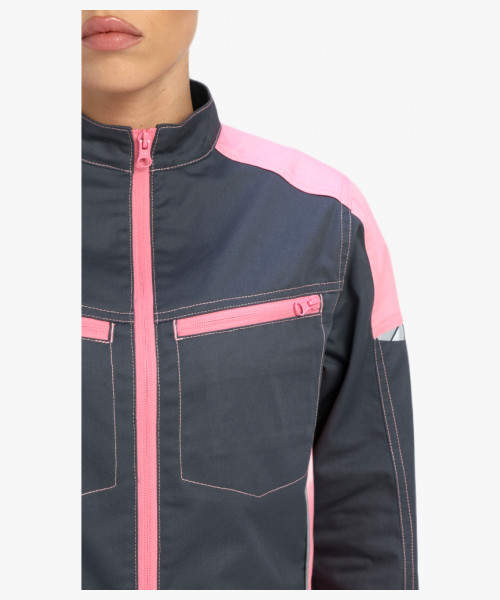 Куртка женская ProfLineSpecialist (тк.Смесовая,240), серый/розовый