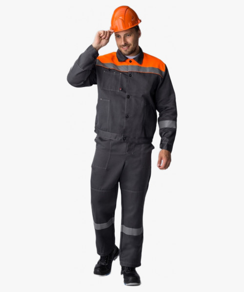 Костюм Лигор-2 СОП (тк.Смесовая,210) п/к, т.серый/оранжевый