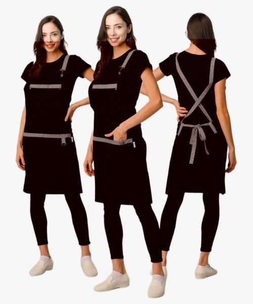 Фартук с грудкой универсальный Прага (тк.Форвард,210), черный (023)