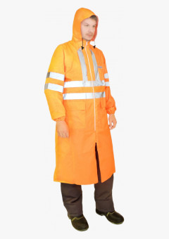 Плащ влагозащитный сигнальный с СОП ExtraVision WPL (225 гр/м2) оранжевый (ЧЗ)