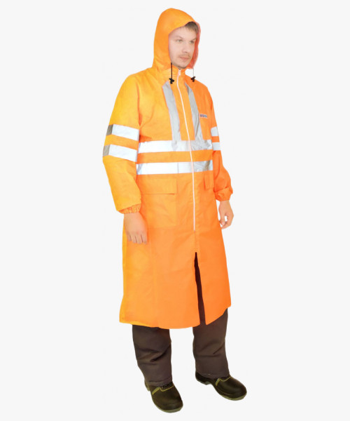 Плащ влагозащитный сигнальный с СОП ExtraVision WPL (225 гр/м2) оранжевый (ЧЗ)
