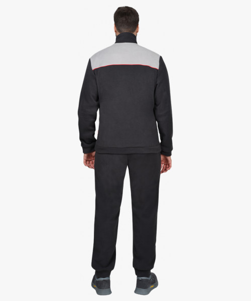 Куртка флисовая тёмно-серая со светло-серым, красный кант (ФАВОРИТ)