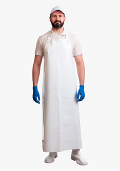 Фартук полиуретановый ЛАРИПОЛ облегченный белый толщина 0,15мм, р. 90см х 115см (ФАР014)(х24)