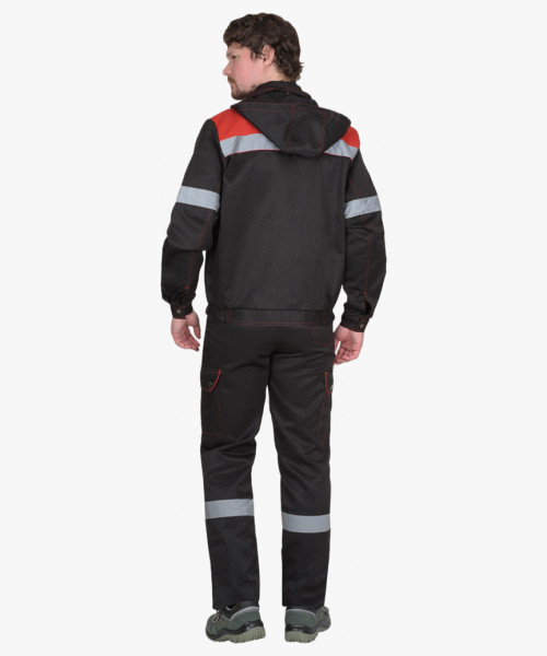 Костюм СИРИУС-ТИТАН куртка, п/к черный с красным с СОП