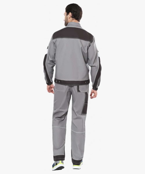 Костюм СИРИУС-ПЕКИН куртка кор., брюки серый с черным пл. 280 г/кв.м