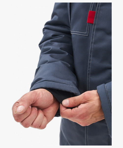 Костюм зимний Флофт-2 Премиум IMP (тк.Смесовая,240) п/к, т.серый/св.серый/красный