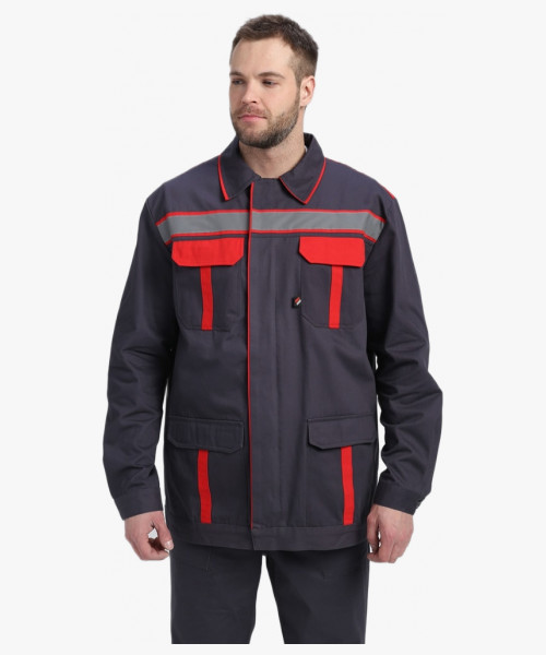 Костюм Итрорис-1 СОП (тк.Саржа,250) брюки, т.серый/красный