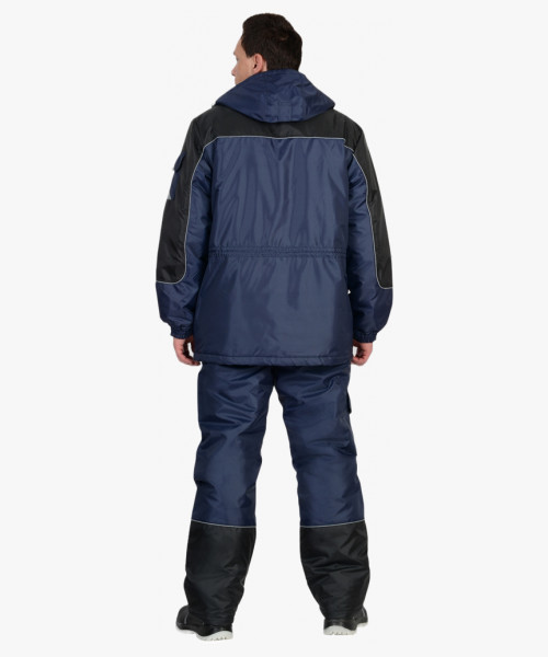 Костюм СИРИУС-ФОТОН куртка, брюки тёмно-синий с черным и СОП (подкладка флис)