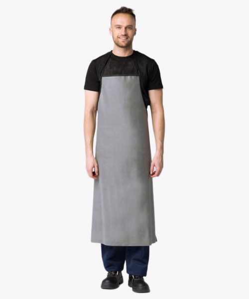 Фартук с КЩС-пропиткой тип Б (тк.Хлопок-прорезиненый,500), серый