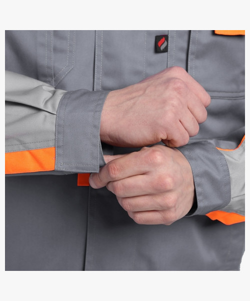 Костюм Драга-2 (тк.Смесовая МВО,240) п/к, серый/св.серый/оранжевый