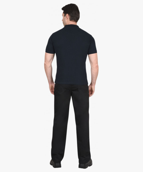 Рубашка-поло т.синяя короткие рукава с манжетом, пл.180 г/м2 (ЧЗ)