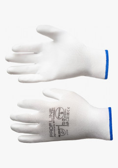 Перчатки ProfLineSpecialist нейлоновые с ПУ-покрытием, белый