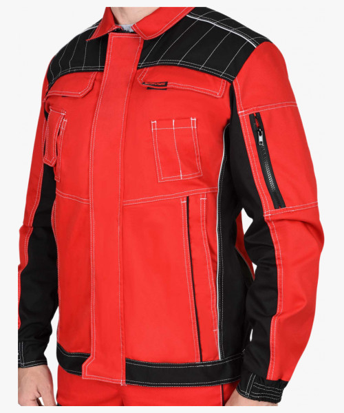 Костюм СИРИУС-ПРЕСТИЖ куртка, брюки красный с черным