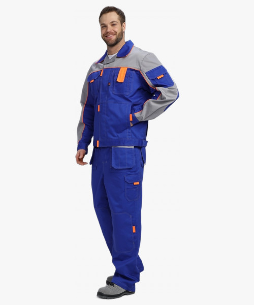 Костюм Союз-Профессионал-1 CH МВО (тк.Смесовая,240) брюки, васильковый/св.серый/оранжевый