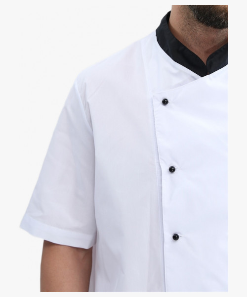 Костюм повара с коротким рукавом Шоколад (тк.ТиСи), черный/белый